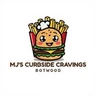 MJ's Curbside Cravings logo: a smiling burger with fries and a chef hat